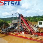 128-176PCS Chain Bucket Lake Sand Gold Dredger with Diamond Agitation Chute at