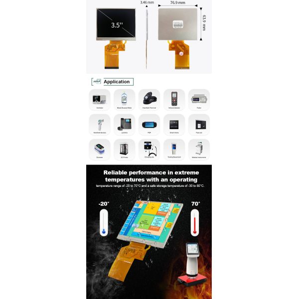 Polcd LQ035NC111 3.5 inch LCD Panel Module 320x240 RGB SPI Interface color 54 pin Square TFT LCM Display