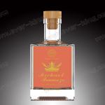 Square Crystal White Flint Brandy Drinking Bottle Customed 500 ML