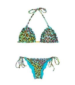 China Multicoloured Leopard Print Scrunch Brazilian Bikini - Morumbi Frufru wholesale