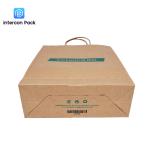 Shaped CMYK Printed Kraft Paper Bags With Handles And Logo Brown Color