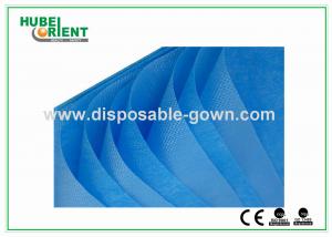China Single Use Non Woven Disposable Bed Sheets with Round Elastic Rubber , White / Blue Color on sale