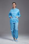Safety Blue Anti Static Apparel , Washable Clean Room Coveralls Lightweight