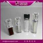 plastic luxury lotion bottle with high quality ,square shape clear airless