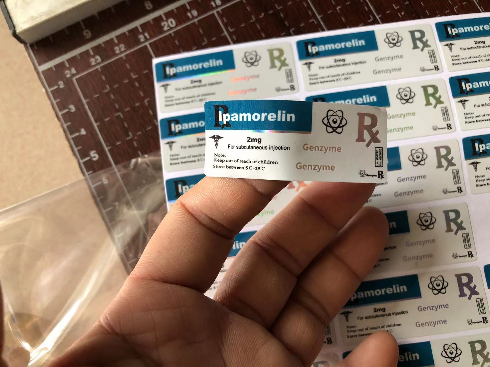 Diamond Pharmaceucital Brand Holographic 10ml Vial Stickers For Injectable Oil Primobolan Bottles