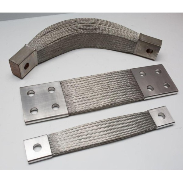 High Purity Aluminum Braid Flexible Grounding Connector For Electrical Bonding Earthing