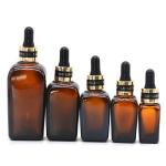 Rubber Nipple Aluminum Cap Glass Essential Oil Bottle With Dropper