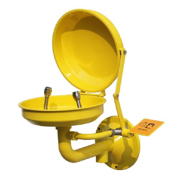 Wall-mounted ss304 ABS coating eye washer, eye wash station with cover auto open