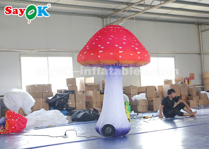 Amazing 2m Oxford Cloth Giant Inflatable Mushroom For Stage Decoration