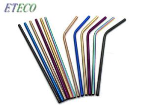China Outdoor Picnics Colorful Stainless Steel Drinking Straws Easy Cleaning wholesale