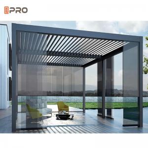 China Waterproof Outdoor Modern Aluminum Pergola Retractable Sun Louver Roof Insulated Garden Pergola wholesale