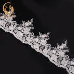 Garment White 3D Flower Lace Trim Embroidery Customized Size 80% Nylon