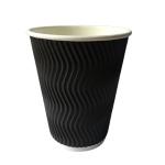 12 Oz Triple Wall Corrugated Paper Cups Aqueous Barrier Coating For Hot Drinks