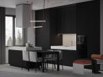 Customized Matte Black Kitchen Cabinets With Island Table Bespoke Kitchen System