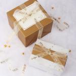 38mm Satin Ribbon Animal Printed Gold Logo Ribbon