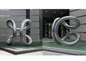 Large Polished Twist Stainless Steel Entrance Sculpture for Urban Landscape