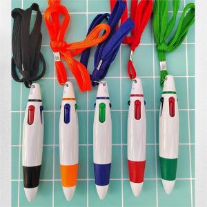 China Four Color 0.7mm ballpoint pen Convenient Handbook Pen With Hanging Rope wholesale