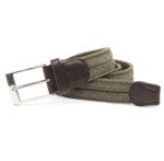 Braided Polyester Cotton Mens Elastic Stretch Belts 3.5cm Width