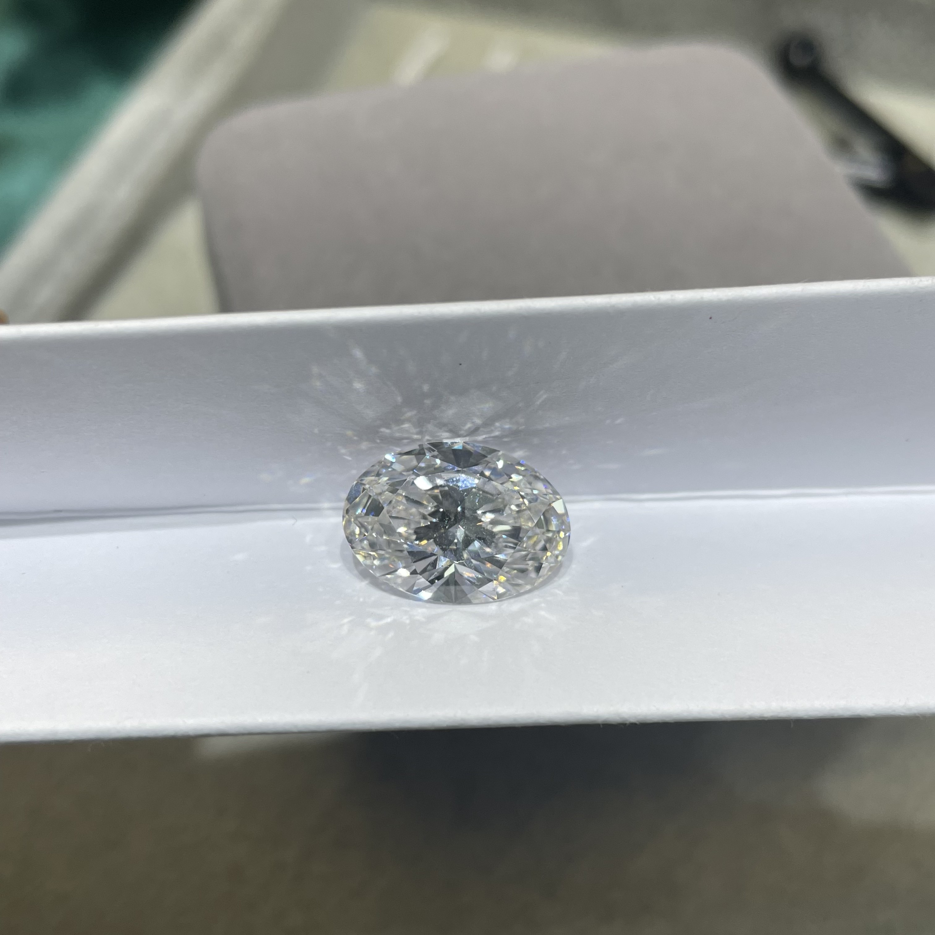 Oval Lab Grown High Clarity Diamonds Loose Customizable White Color