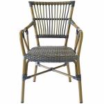 Anti Moth Aluminum Bistro Waterproof Wicker Rattan Dining Chairs