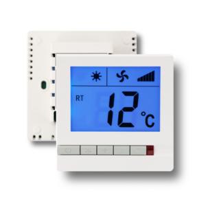 China 230V 3 Speed Digital Electric Room Thermostat For Fan Coil Units White Color wholesale