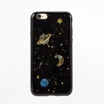 Soft TPU Black Mysterious Star Series Cell Phone Case Cover for iPhone 7 6s Plus