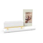 Customizable Wooden Counter Display Rack With Printed Store Logo Cosmetics