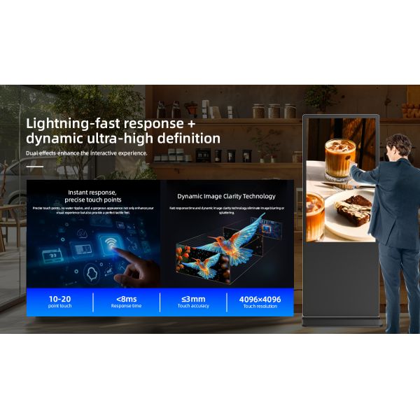 Floor Standing LCD Display Capacitive Digital Signage 55" Vertical