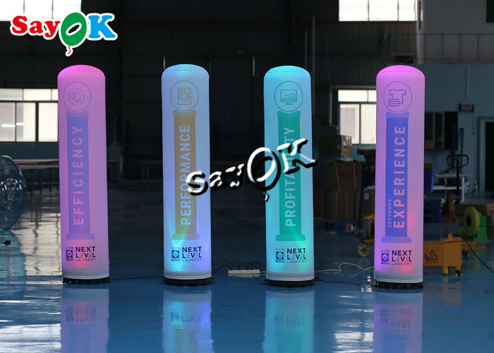 2m 7ft Inflatable Lighting Decoration Advertising Air Column With Full Color Printing
