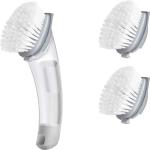 Kitchen Sink Pot Pan Scrubbing Gray Plastic Dish Brush With Soap Dispenser