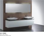 Wall Mounted Double Sink Bathroom Vanity Stable Mould Resistant Customized Color