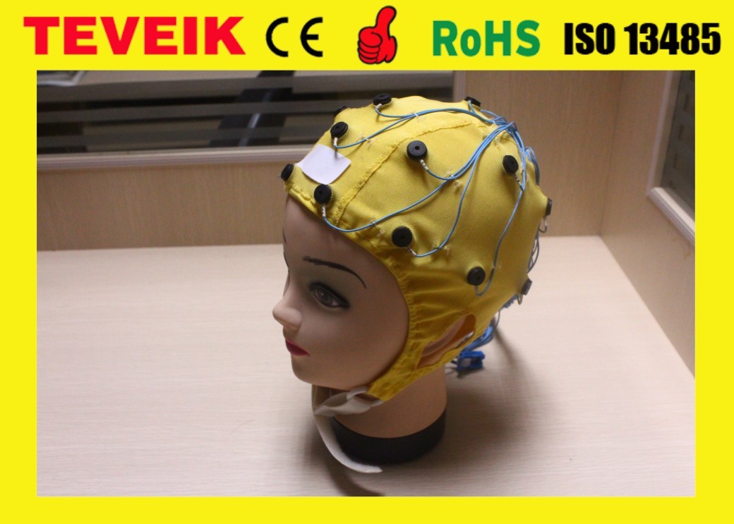 Medical EEG hat, Tin electrode,32 leads eeg cap with DB25 pin connector for eeg machine