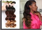 Fashion 3 Tone Ombre Curly Human Hair Weave / Peruvian Body Wave 3 Bundles