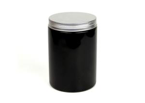 China 250ml Black PET Bottles Paper Sticker / Silk Printing With Aluminium Screw Cap wholesale