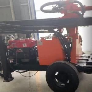 China Trailer Mounted Gl130t Water Well Drill Rig 130m Capacity Air Compressor Drilling wholesale