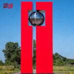 Stainless Steel Outdoor Abstract Sculpture with Customized Logo and Modern