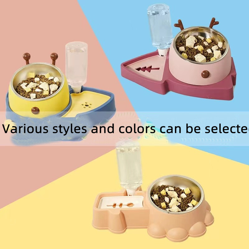 PP Anti Choking Slow Food Bowl Combination Cat Feeder Bowl