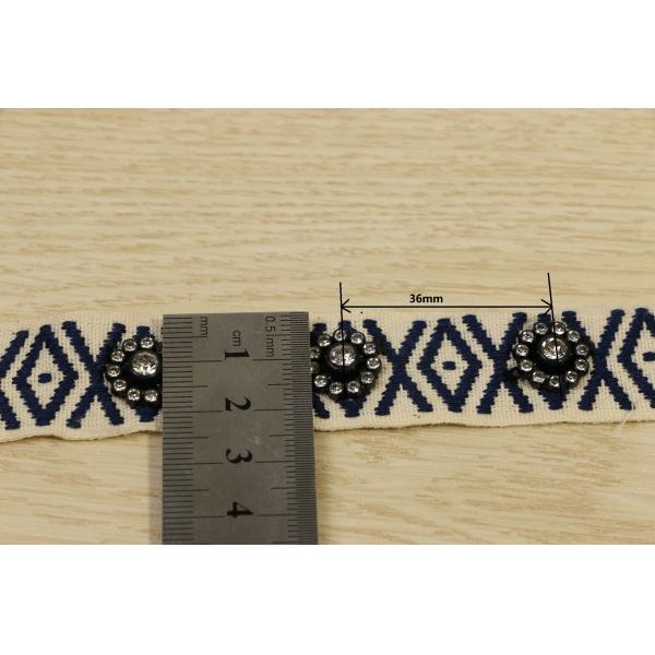 Rhinestone Woven Tapes Jacquard Webbing Nonstretched For Clothes
