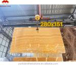 Thickness Tolerance /- 1mm Antique Book Match Yellow Onyx Marble for Lavabo