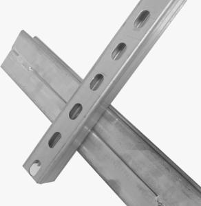 China 12 Gauge Solid Metal Strut Channel Carbon Steel Structural Channel Perforated Galvanized Finish wholesale