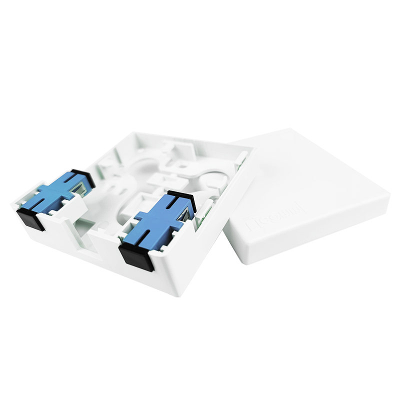 Gray 2 Cores UPC Plastic Fiber Optic Faceplate Socket Panel for Indoor FTTH Network