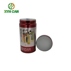 China Food Tin Can Commercial Round Metal Tea Container All-Over Printing wholesale