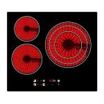 6600w 24 Inch Built In 3 Burner Ceramic Cooktop