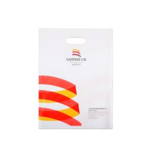 China LDPE Plastic Die Cut Shopping Bags With Handle Customized Logo Printing wholesale