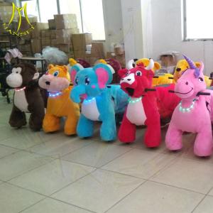 China Hansel hot selling mall moving electric motorized animal plush ride wholesale