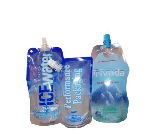 Hot sale customed plastic bag for liquid stand up pouch with top spout