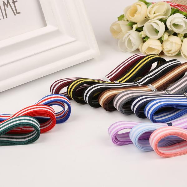 Superior Quality Polyester Wired Craft Ribbon Red White Blue Striped Jacquard Ribbon For Clothing