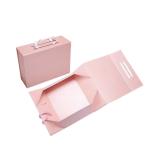 Custom Color Magnetic Flip Folding Cardboard Gift Box for Ribbon Handle Handbag