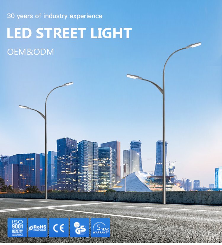 Commercial Public Induction Post Light 50W 100W 150W All In One LED Street Light