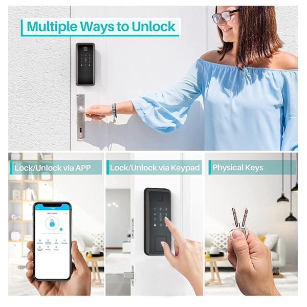 ROHS Smart Deadbolt Door Lock Keyless Digital Bluetooth Door Lock